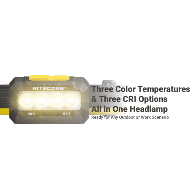 Nitecore HA19 MCT daudzkrāsu un daudztemperatūru pieres lukturis 600lm Hunter Green