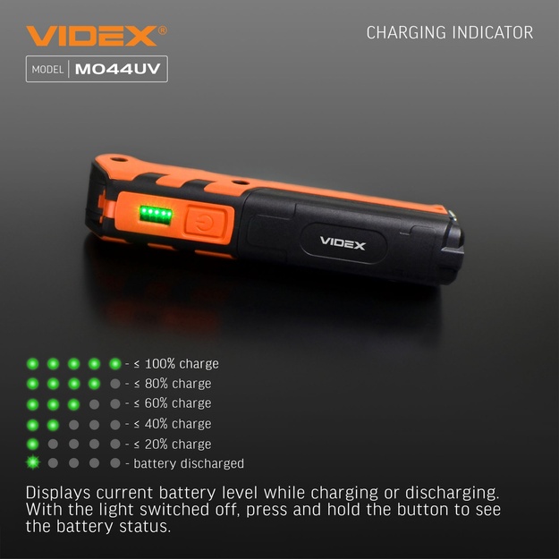 Videx VLF-M044UV Multipurpose Rechargeable Flashlight (400 lm)