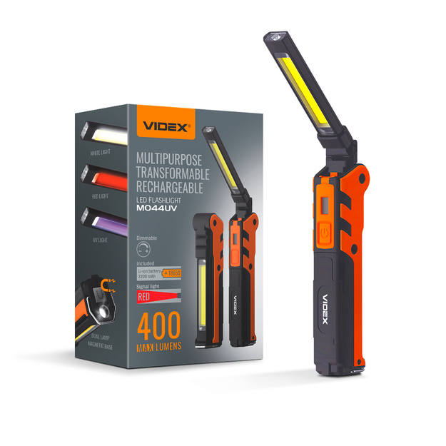 Videx VLF-M044UV Multipurpose Rechargeable Flashlight (400 lm)