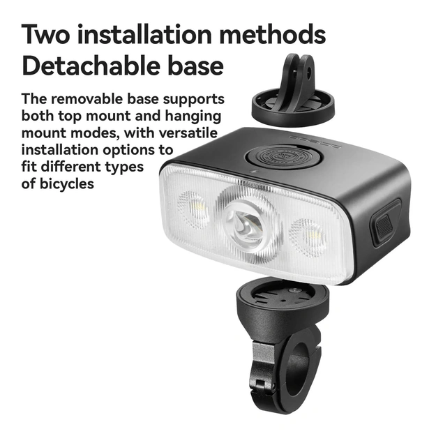 Rockbros QC1200 priek&scaron;ējais velosipēda lukturis, 1200 lm, USB-C &ndash; balts