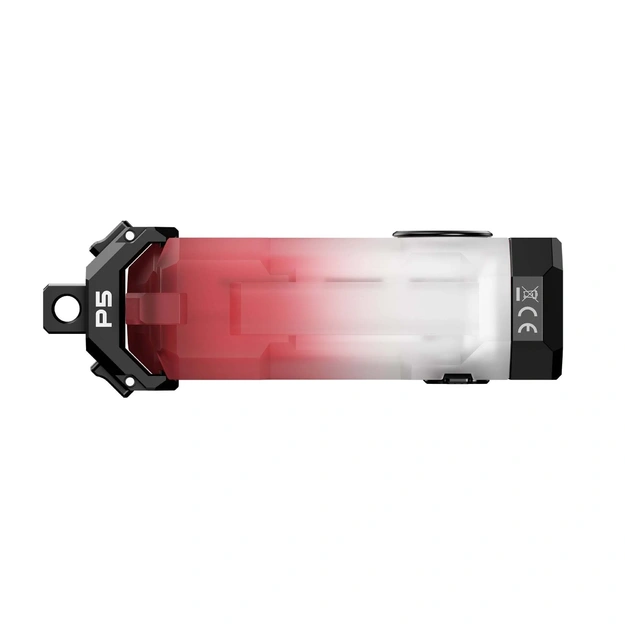 Wuben E2 (E1 Pulse) Keychain Flashlight, 150 Lumens, Red