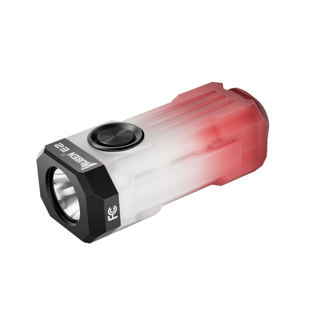 Wuben E2 (E1 Pulse) Keychain Flashlight, 150 Lumens, Red