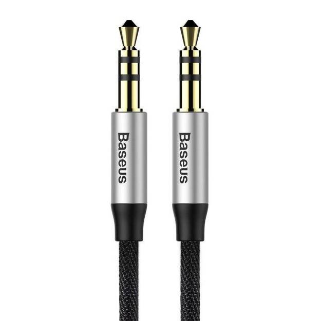Baseus Yiven audio kabelis mini jack 3,5 mm AUX, 1 m (melns+sudraba)