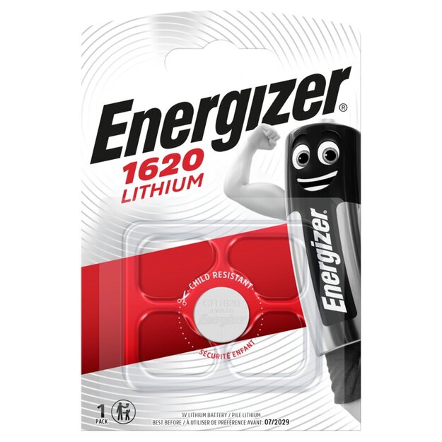Energizer Lithium CR1620 elements, 1 gab.