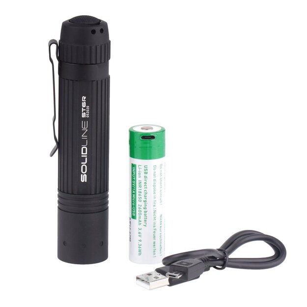  Ledlenser Solidline ST6R uzlādējams lukturītis MELNS