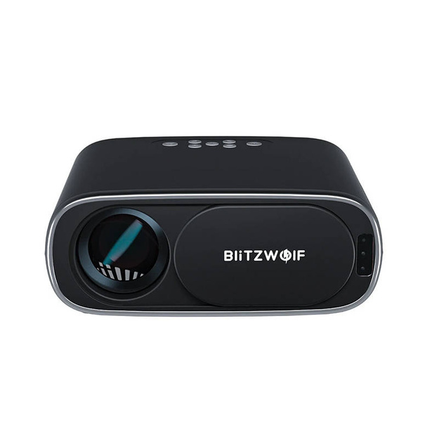 BlitzWolf BW-V4 1080p LED gaismeklis/projektors, Wi-Fi + Bluetooth (melns)
