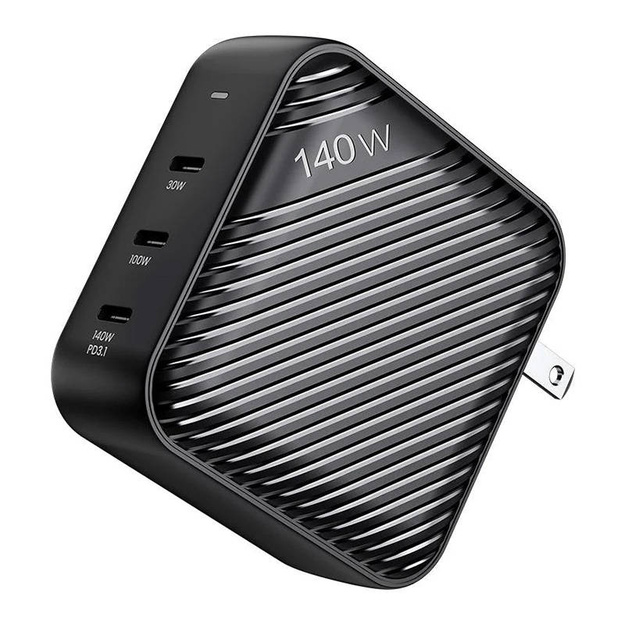 INVZI GanHub 3x USB-C Wall Charger, 140 Вт, EU/UK/AU/US (черный)