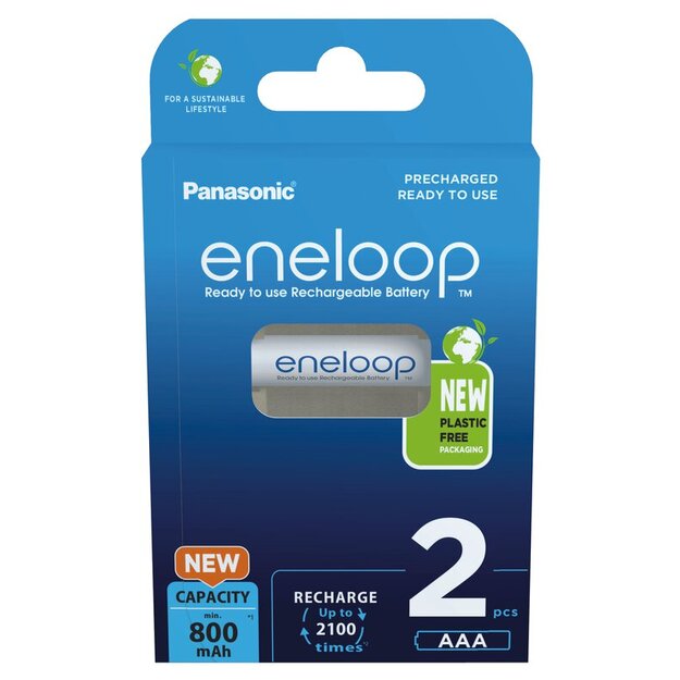 Panasonic Eneloop R03 AAA 800mAh akumulators 2 gab. BK-4MCDE/2BE (blisteris)