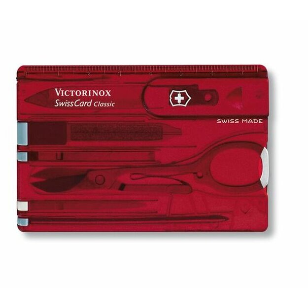 Victorinox SwissCard Classic, rot caurspīdīgs 0.7100.T