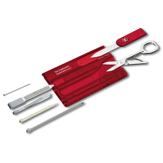 Victorinox SwissCard Classic, rot caurspīdīgs 0.7100.T