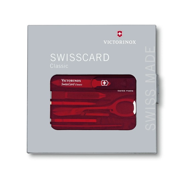 Victorinox SwissCard Classic, rot caurspīdīgs 0.7100.T