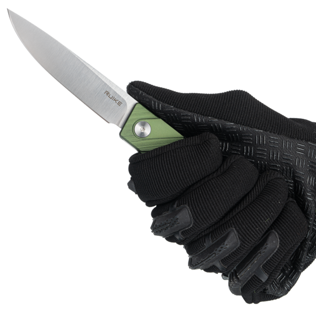 Ruike P878-AG green-silver folding knife