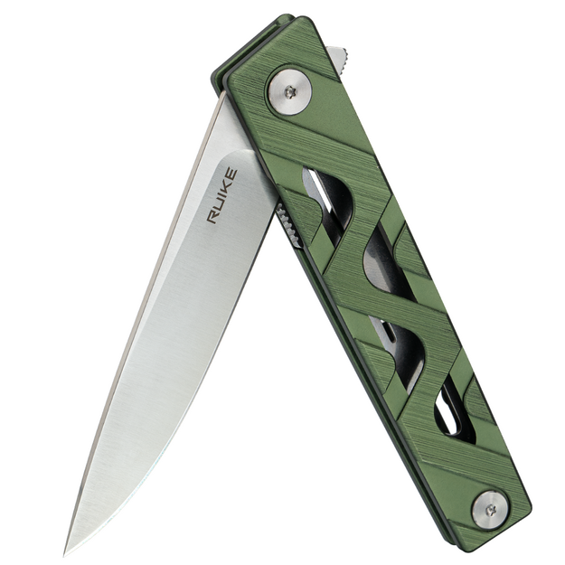 Ruike P878-AG green-silver folding knife