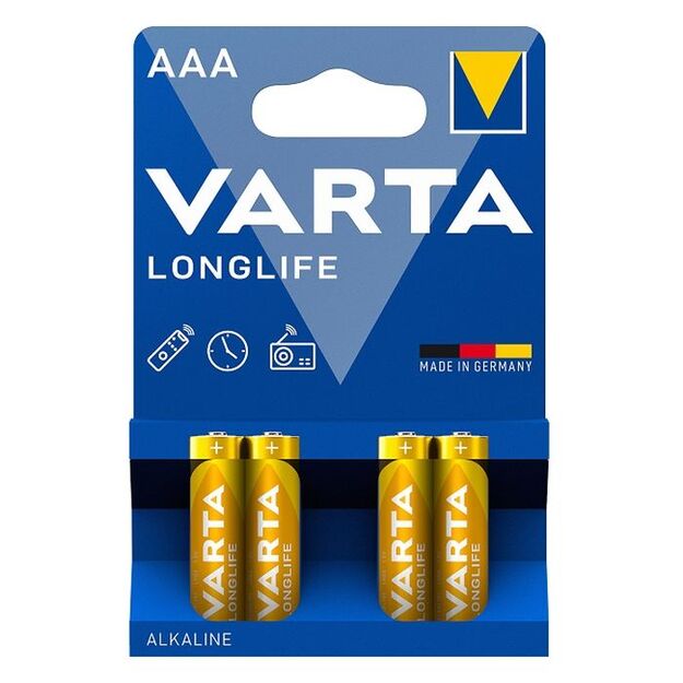 AAA baterijas elements Varta Longlife, 4 gab.