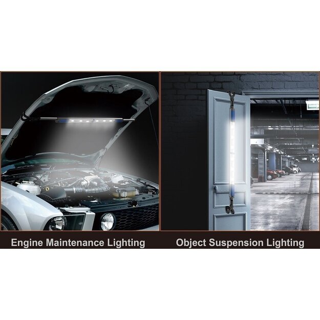 LED darba lampa COB zem ma&scaron;īnas motora pārsega, uzlādējama