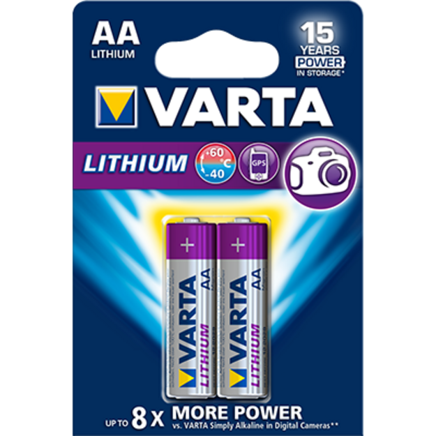 AA baterijas Varta Lithium , 2 gab.