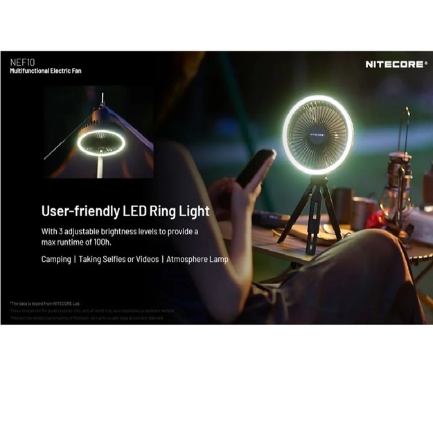 Nitecore daudzfunkcionālais ventilators NEF10 pelēks