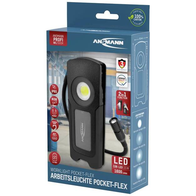 Ansmann WL1500R 1600lm LED Uzlādējams Darba Lukturis