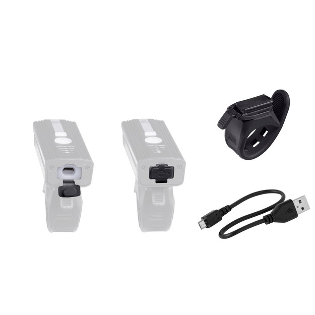 Priek&scaron;ējais lukturis FORCE ALERT 350LM USB, ar skaņas signālu, melns