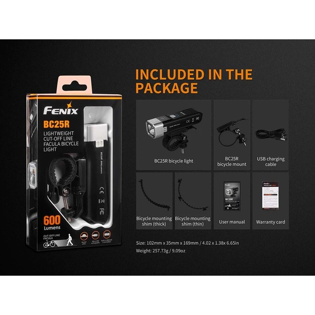 Fenix BC25R LED velosipēdu lukturis