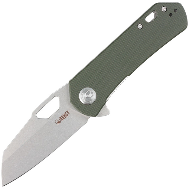 Kubey Duroc folding knife, Green Micarta, AUS-10 by Colin Maisonpierre (KU332L)