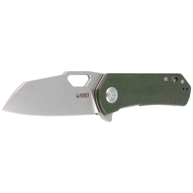 Kubey Duroc folding knife, Green Micarta, AUS-10 by Colin Maisonpierre (KU332L)