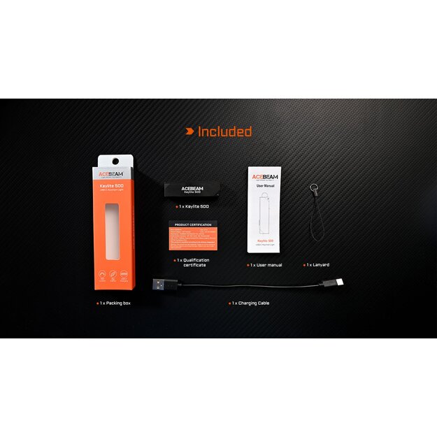 Acebeam Keylite 500 USB-C Orange Flashlight