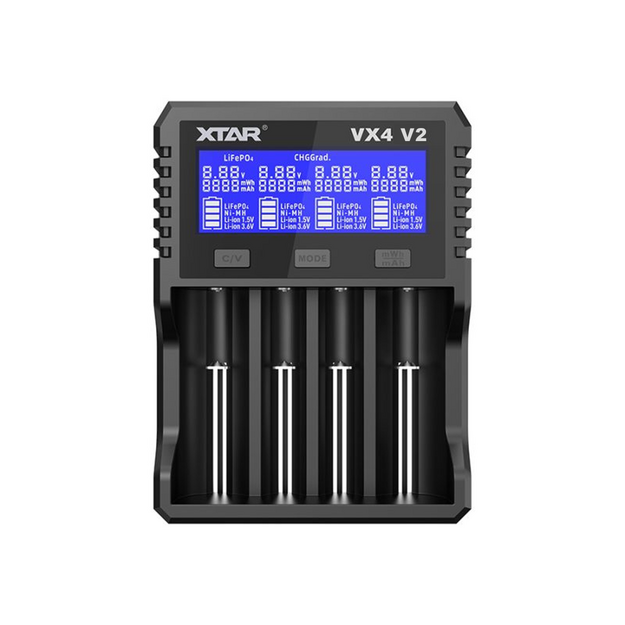 XTAR VX4 V2 litija jonu 1,5 V / 3,6 V / 3,7 V / Li-FePO4 / Ni-MH akumulatora lādētājs ar baro&scaron;anas bloku