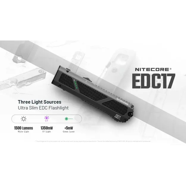 Nitecore EDC17 Flashlight with UV and Laser 1500lm