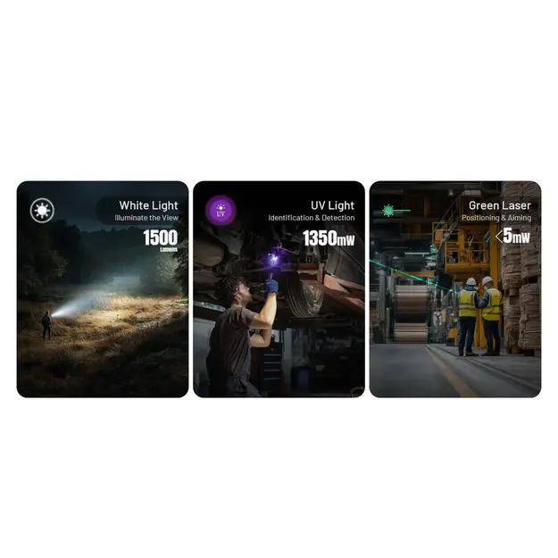 Nitecore EDC17 Flashlight with UV and Laser 1500lm