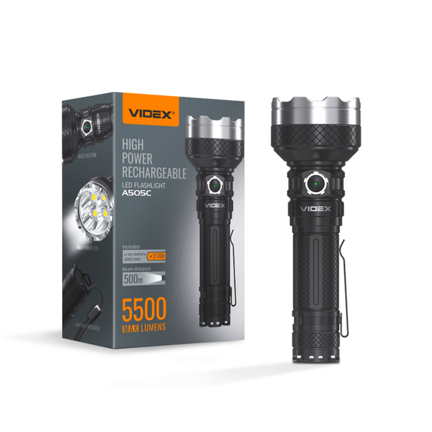 Flashlight VIDEX VLF-A505C 5500lm 5000K