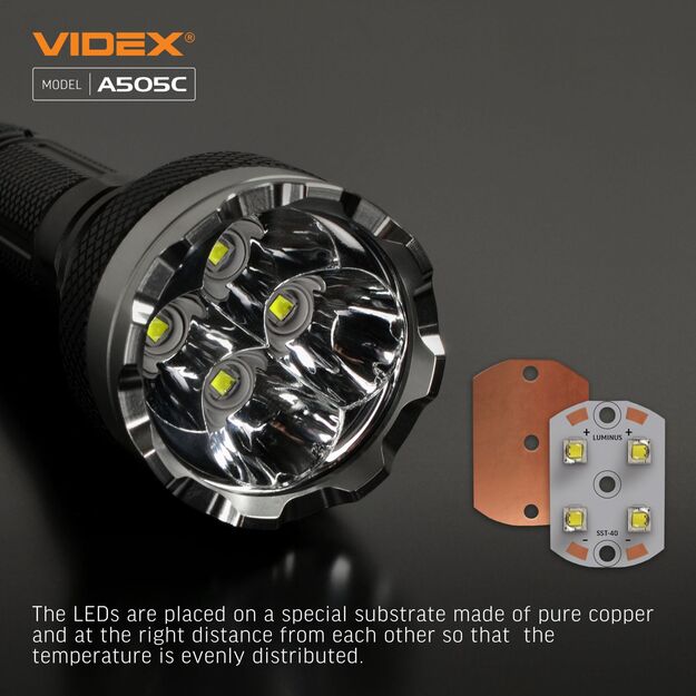 Flashlight VIDEX VLF-A505C 5500lm 5000K