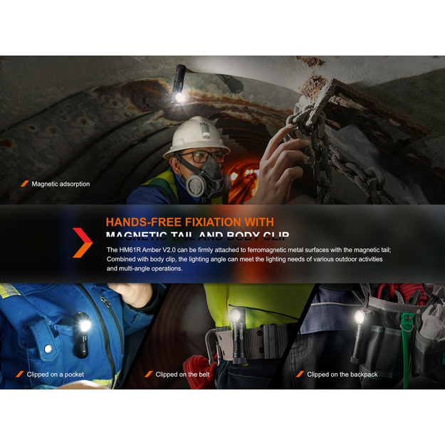 Fenix HM61R Amber V2.0 Lukturītis