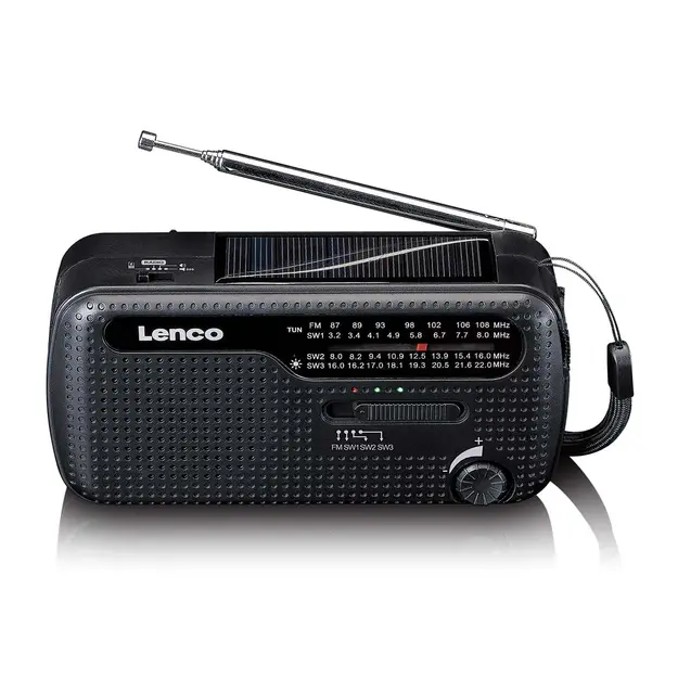 Lenco pārnēsājams avārijas uzlādējams radio FM/SW, melns MCR-113BK
