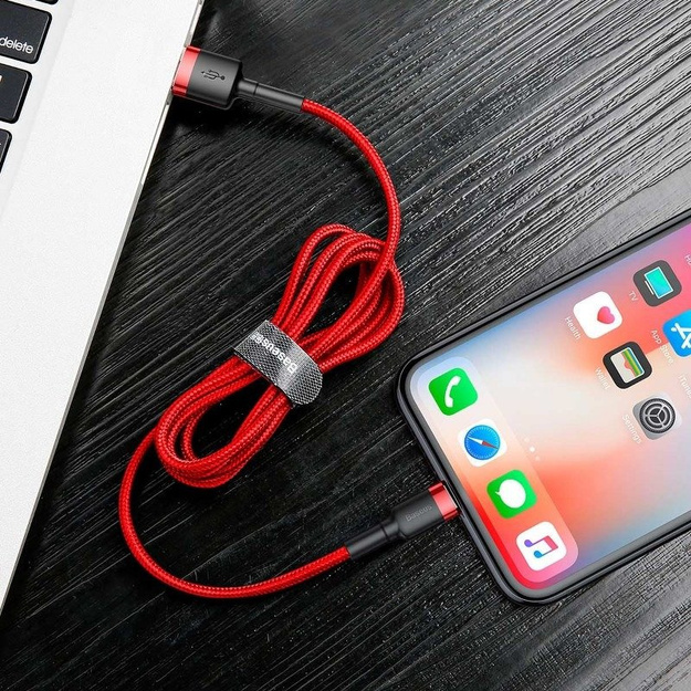 Baseus Cafule USB Lightning cable 2.4A 1m (black + red)