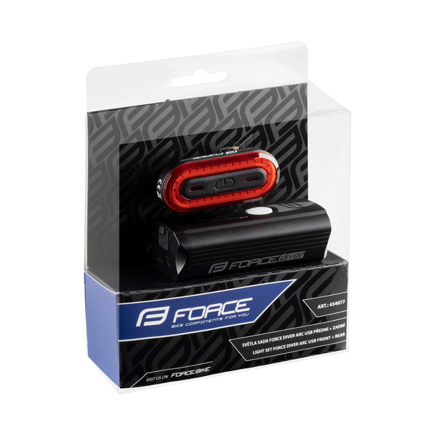 Priek&scaron;ējo lukturu komplekts FORCE DIVER ARC USB