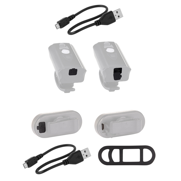 Priek&scaron;ējo lukturu komplekts FORCE DIVER ARC USB