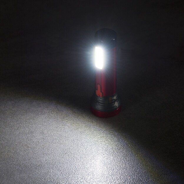 Alumīnija uzlādējams lukturis COB + LED