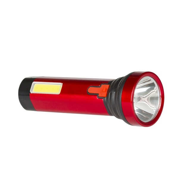 Алюминиевый аккумуляторный фонарик COB + LED