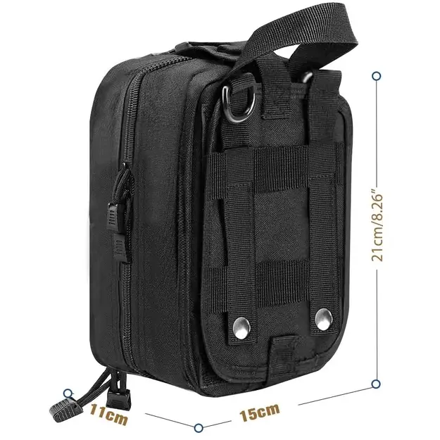 Taktiskā pirmās palīdzības aptieciņas soma ar MOLLE sistēmu, stiprināma pie jostas