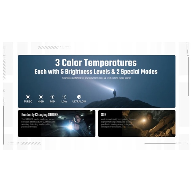 Nitecore EDC07 flashlight 1500lm, MCT, Sand