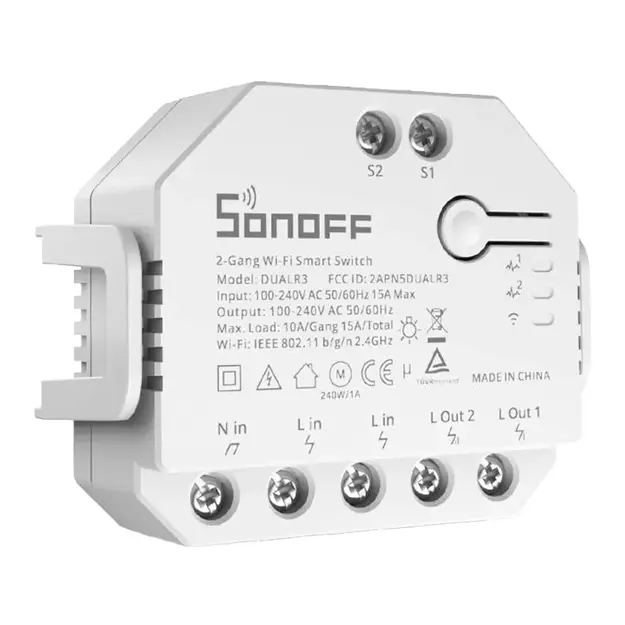 Gudrais slēdzis WiFi Sonoff Dual R3
