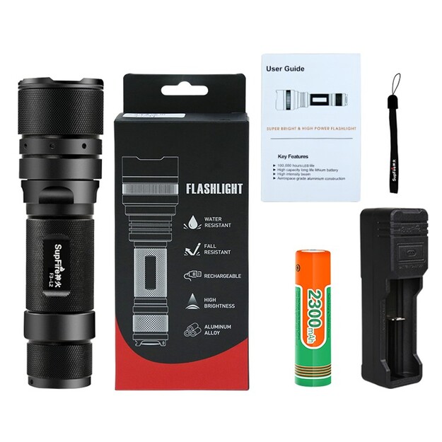 Supfire F3-L2, ZOOM, 1100lm, 300m lukturis