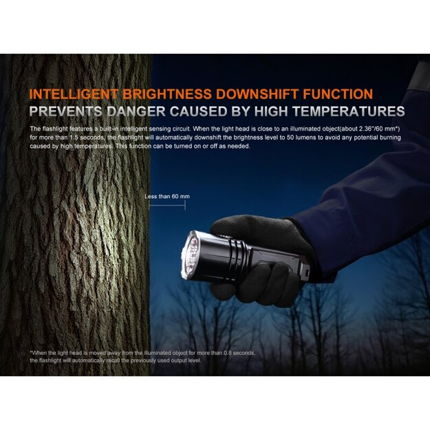 Fenix LR35R Pro LED lukturis ar baltu, sarkanu un UV gaismu