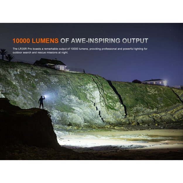 Fenix LR35R Pro LED lukturis ar baltu, sarkanu un UV gaismu