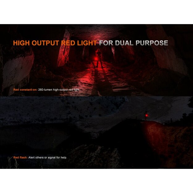 Fenix LR35R Pro LED lukturis ar baltu, sarkanu un UV gaismu