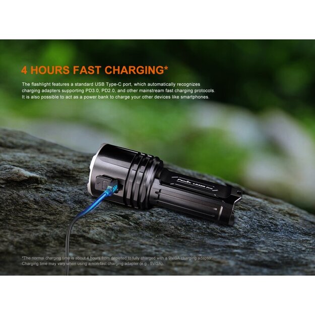 Fenix LR35R Pro LED lukturis ar baltu, sarkanu un UV gaismu