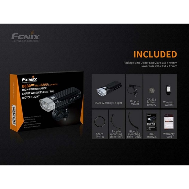 Fenix ​​BC30 V2.0 velosipēdu apgaismojums