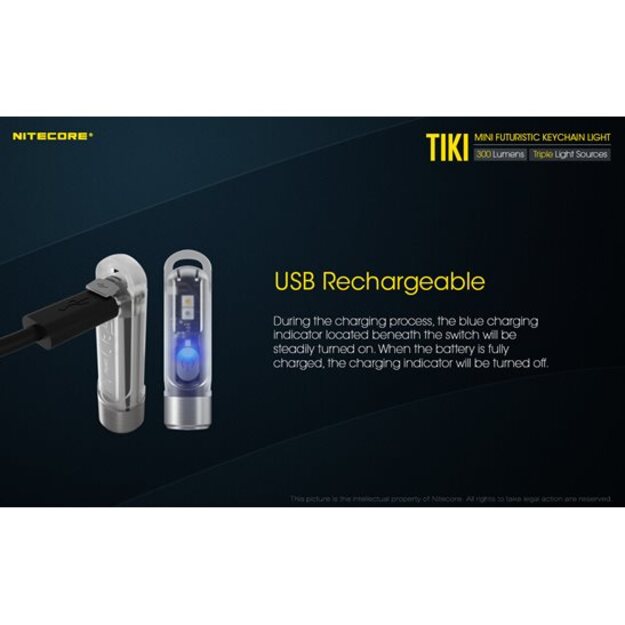 Nitecore TIKI 300 Lm + 365nm UV gaisma