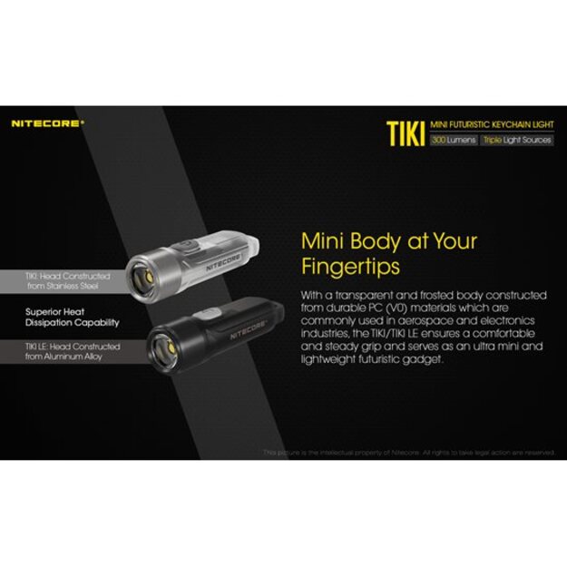 Nitecore TIKI 300 Lm + 365nm UV gaisma